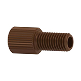 Super Flangeless Nut, PPS (Brown), 1/14-28 Flat-Bottom, for 1/16" OD, pk.10